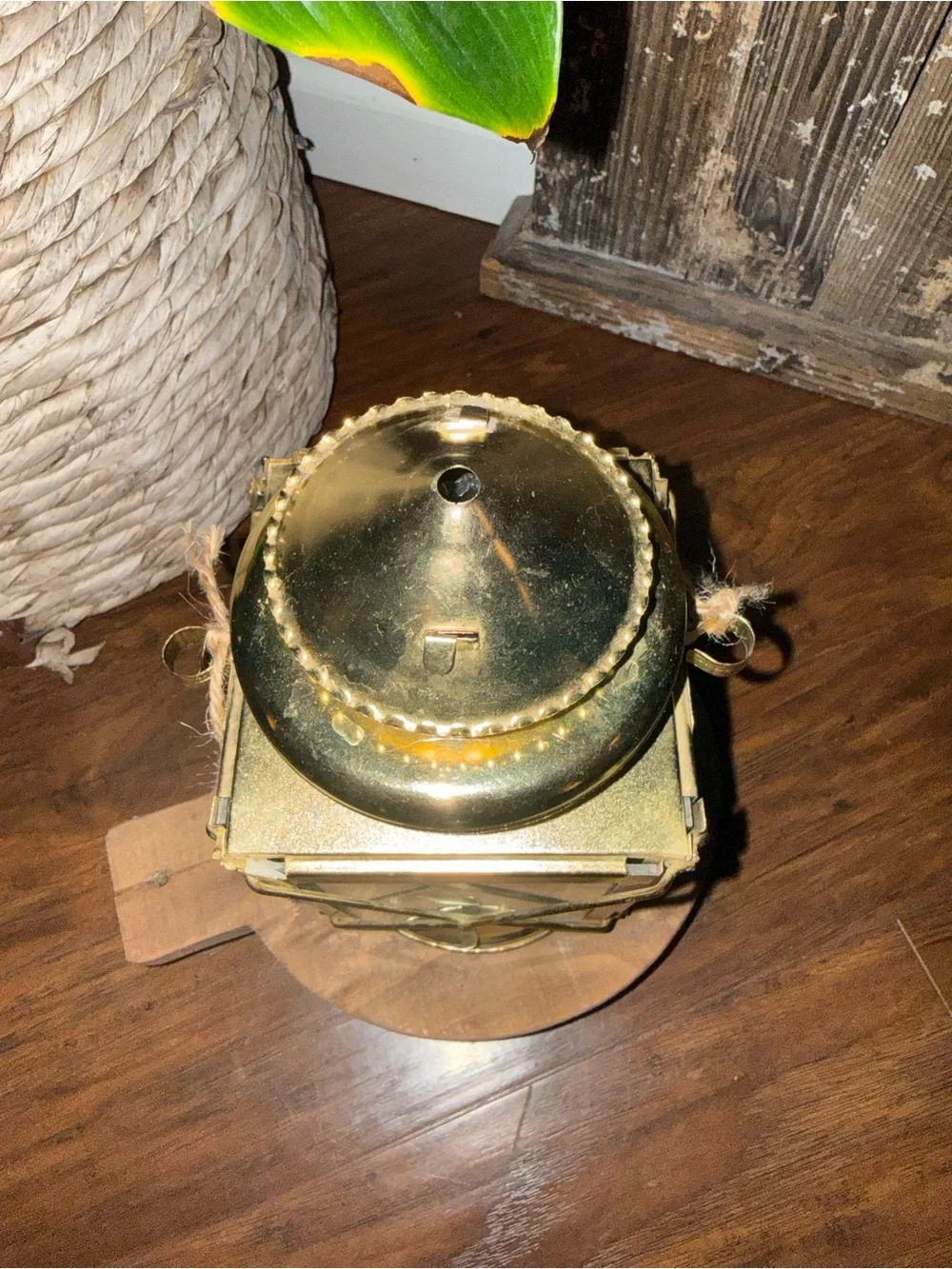 Ship Lantern Nautical Brass Color Oil Lamp 9 In Tall